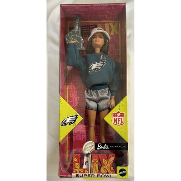 2025 Signature Barbie Super Bowl LIX Champions Philadelphia Eagles NFL Doll NIB - Picture 4 of 6